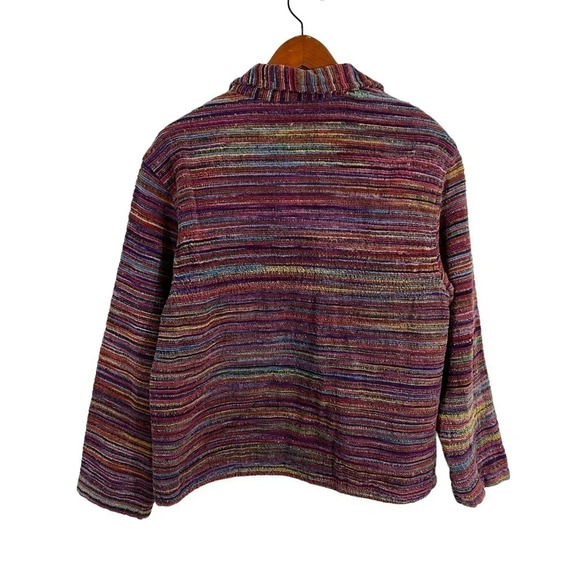 Tantrums Corded Womens Jacket Large Colorful Vintage Striped Button Southwestern - Picture 3 of 8